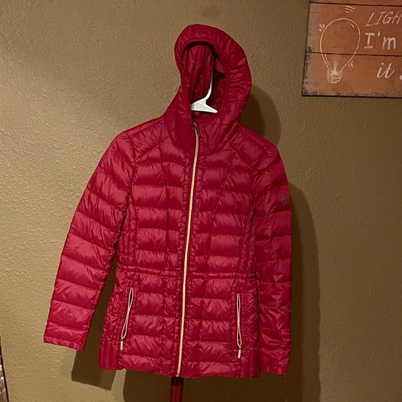 Michael Kors Packable Down Fill Red Jacket S - Picture 6 of 15